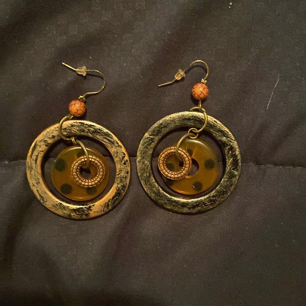Animal print earrings.